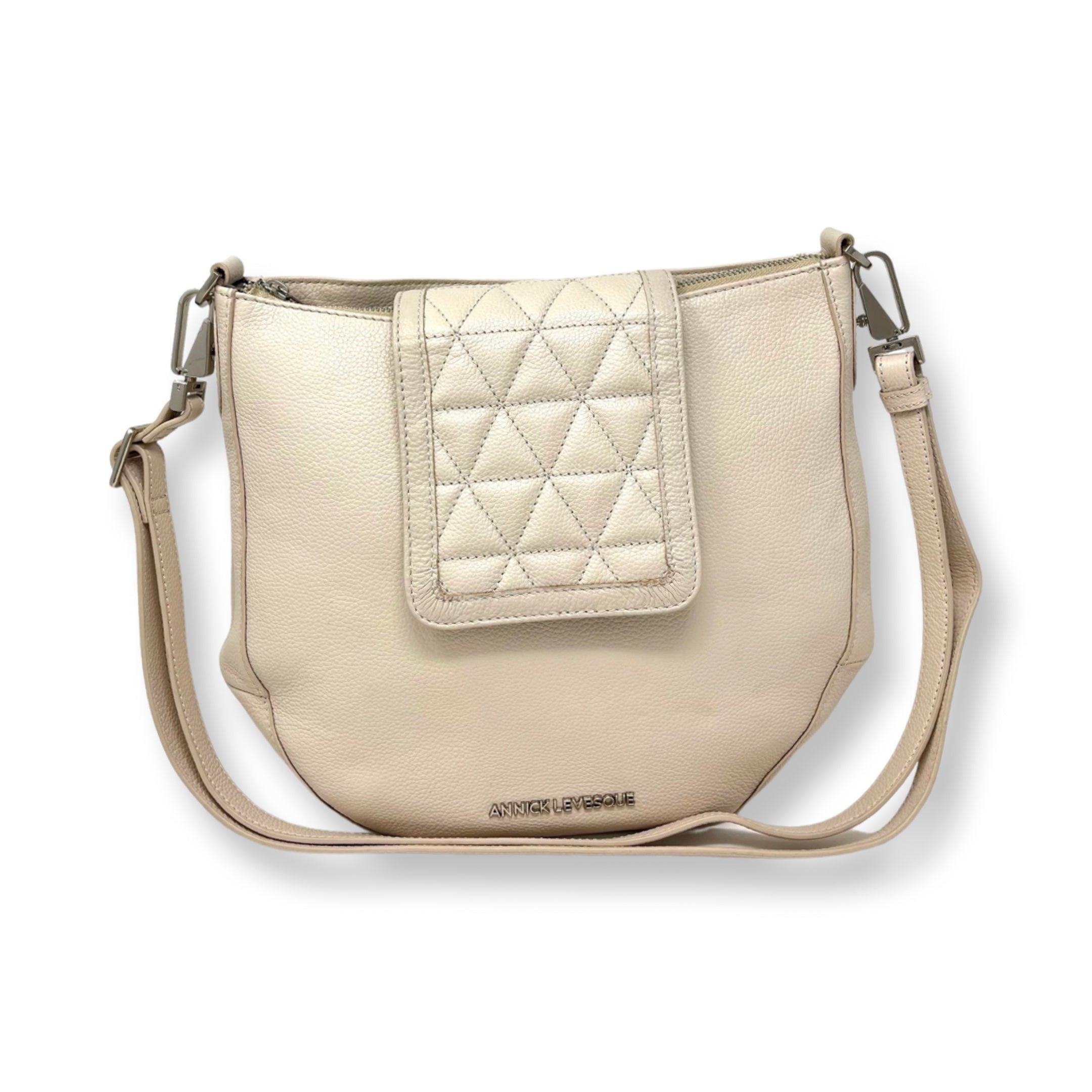 Sac à main en Cuir Beige, 2-en-1 | Isabelle