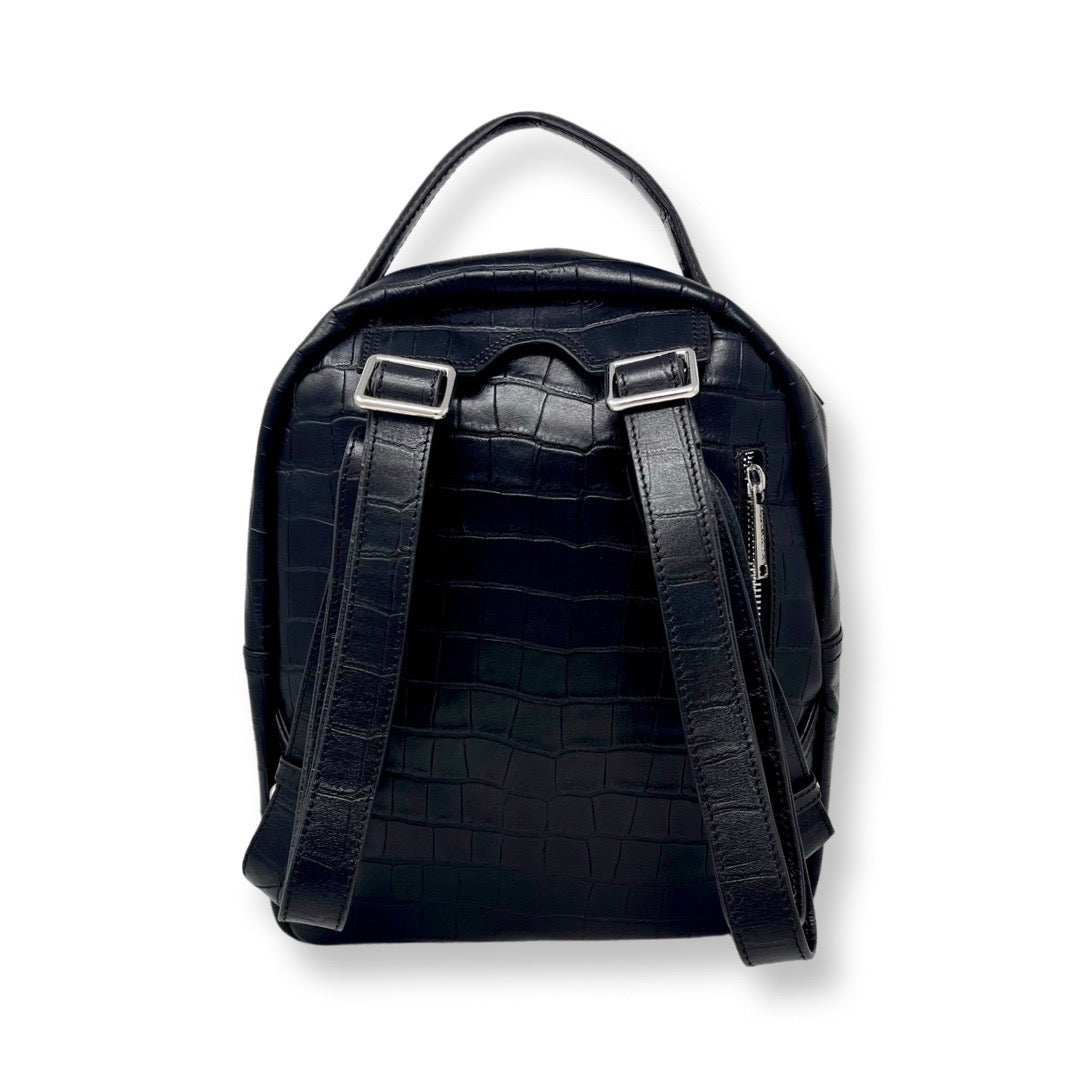 Sac à dos en Cuir Noir croco | Eve