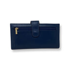 Petit portefeuille en cuir bleu marine - Denise