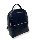 Sac à dos en Cuir Noir croco | Eve