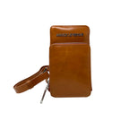 Petit sac à bandoulière en cuir cognac - Marie-Josée