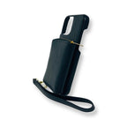 Porte-cartes en cuir Maylia, Noir