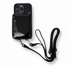 Porte-cartes en cuir Maylia, Noir Vernis BPS