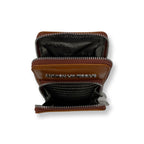 Petit sac à bandoulière en cuir cognac - Marie-Josée
