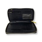 Portefeuille en cuir Anna, Noir Croco