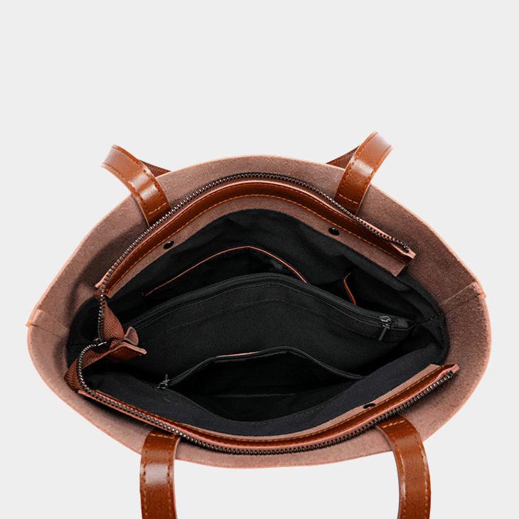 Alma | Classic Leather Tote Bag – Slim Handles & Spacious Interior