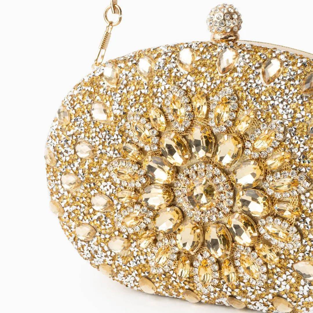 Dahlia | Pink Crystal Floral Evening Clutch – Radiant Bloom