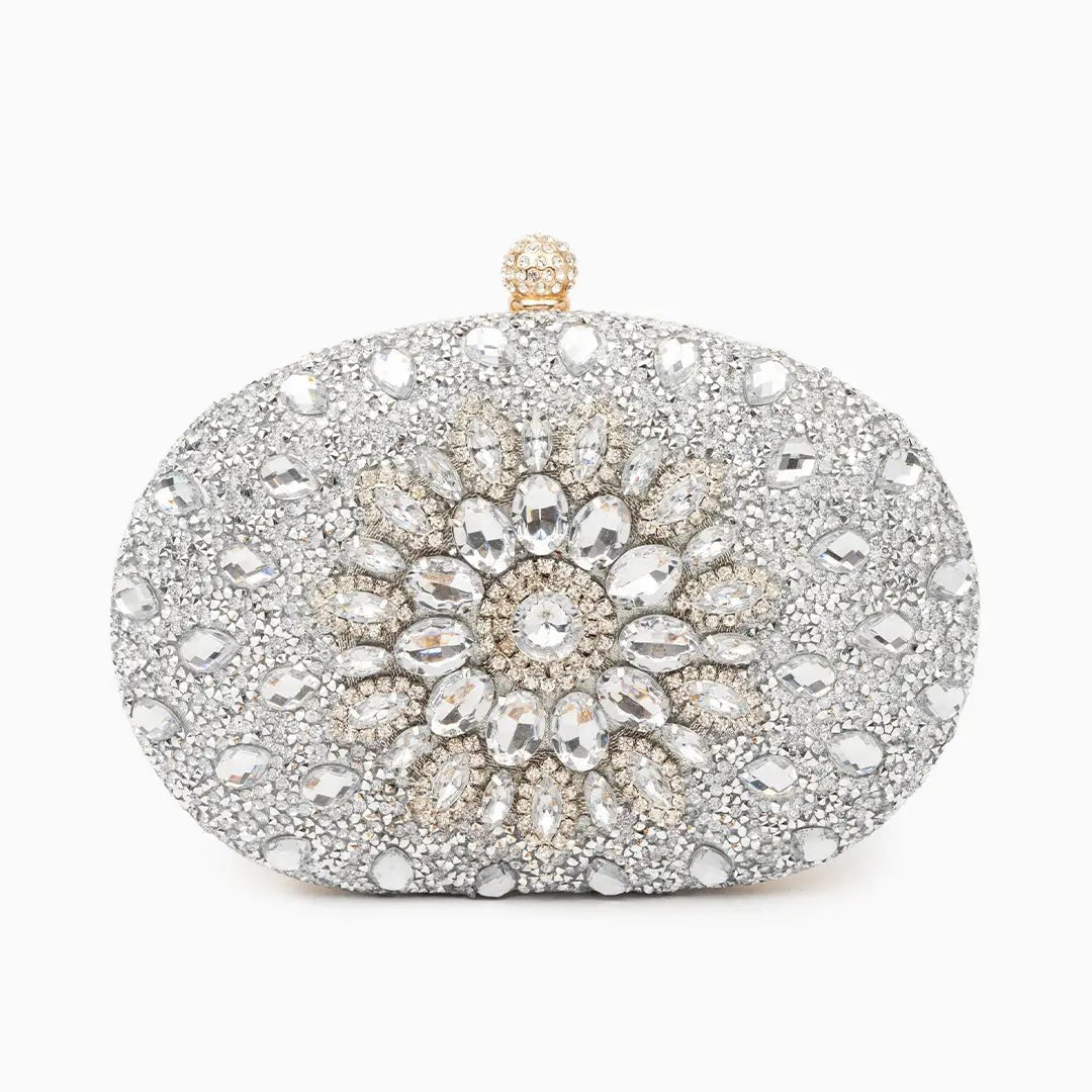Dahlia | Pink Crystal Floral Evening Clutch – Radiant Bloom
