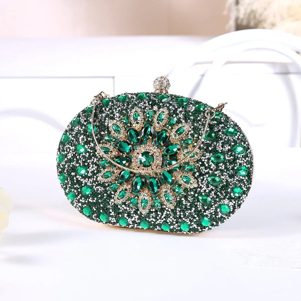 Dahlia | Pink Crystal Floral Evening Clutch – Radiant Bloom