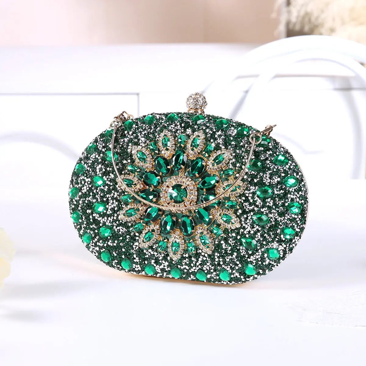 Dahlia | Pink Crystal Floral Evening Clutch – Radiant Bloom