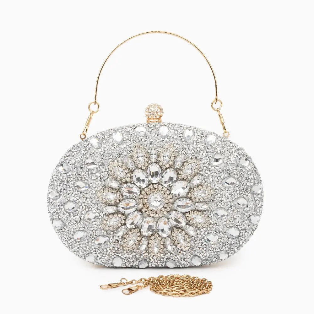 Dahlia | Pink Crystal Floral Evening Clutch – Radiant Bloom