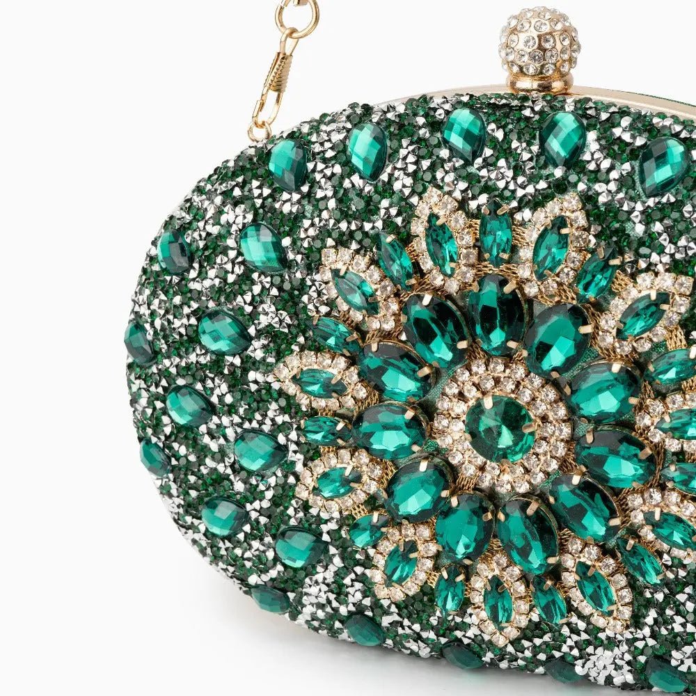 Dahlia | Pink Crystal Floral Evening Clutch – Radiant Bloom