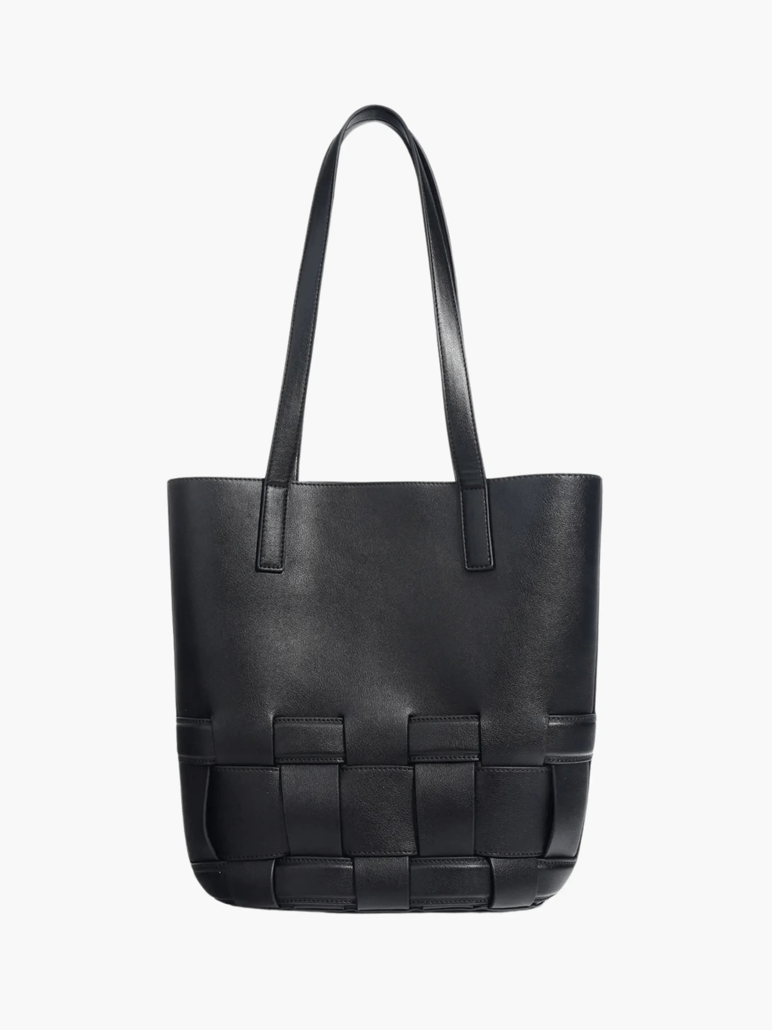 Isabelle | Luxe White Woven Leather Tote – Minimal & Elegant