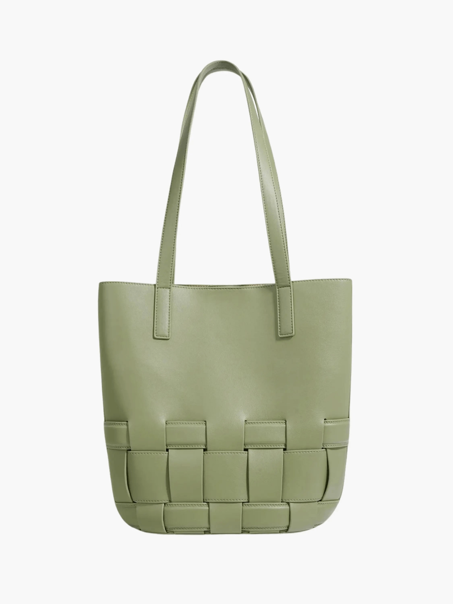 Isabelle | Luxe White Woven Leather Tote – Minimal & Elegant