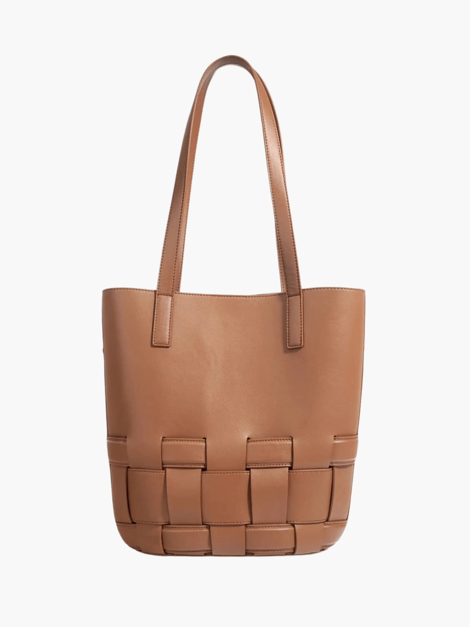 Isabelle | Luxe White Woven Leather Tote – Minimal & Elegant