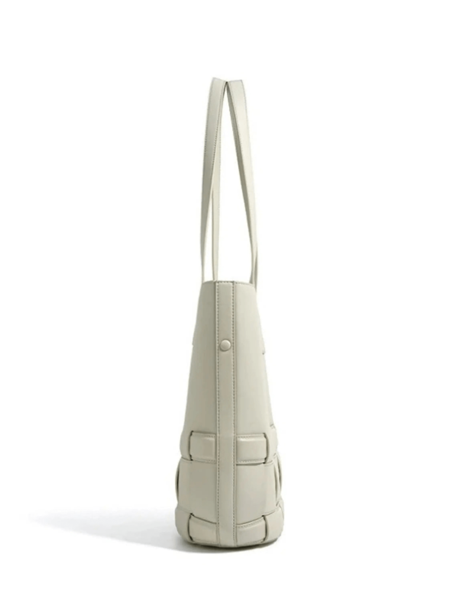 Isabelle | Luxe White Woven Leather Tote – Minimal & Elegant