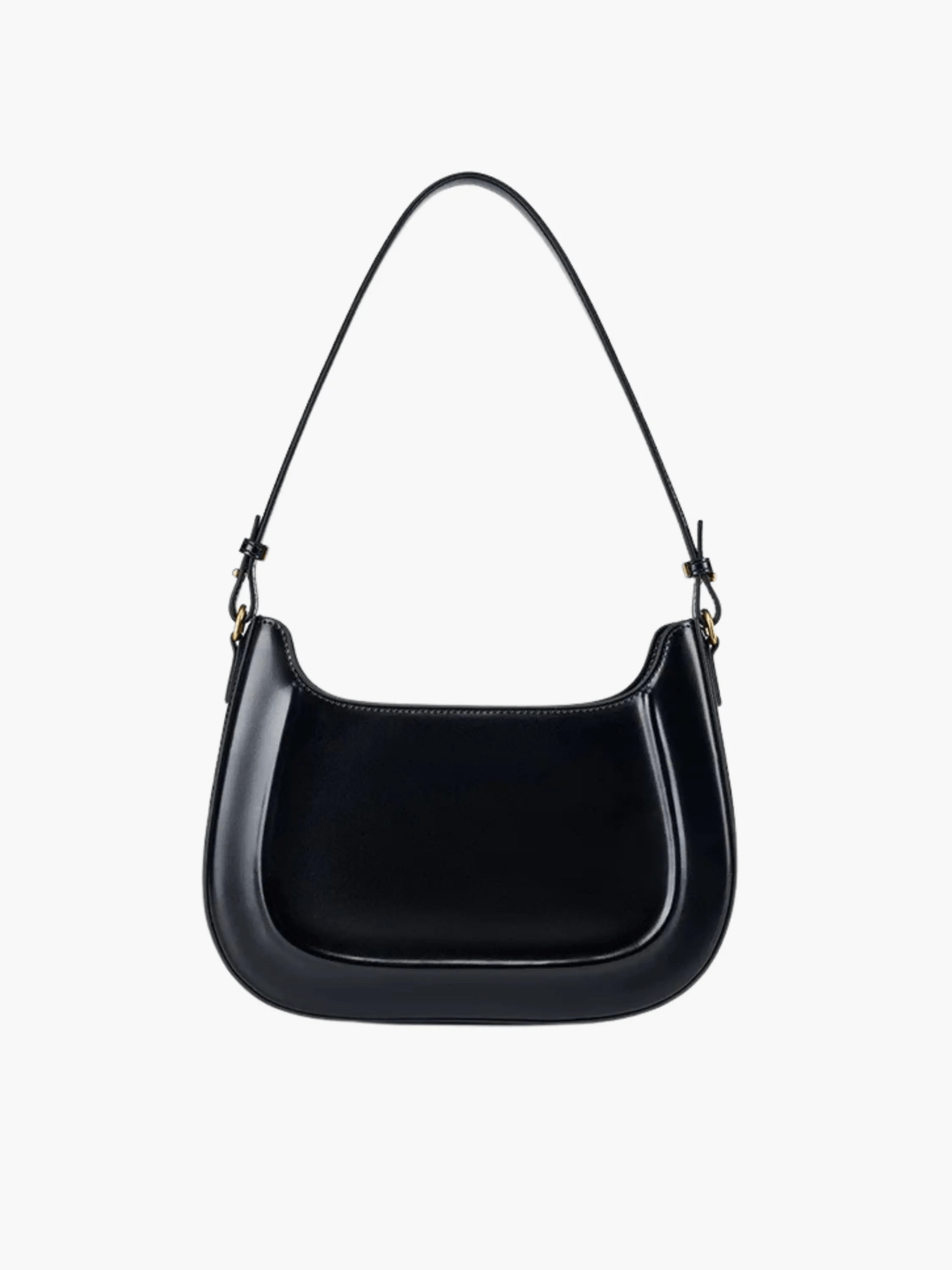 Celeste | Black Patent Leather Shoulder Bag – Sleek & Sophisticated