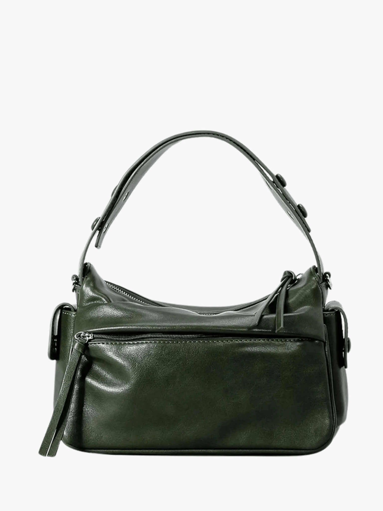 Elara | Luxe Deep Green Leather Shoulder Bag – Stylish & Functional