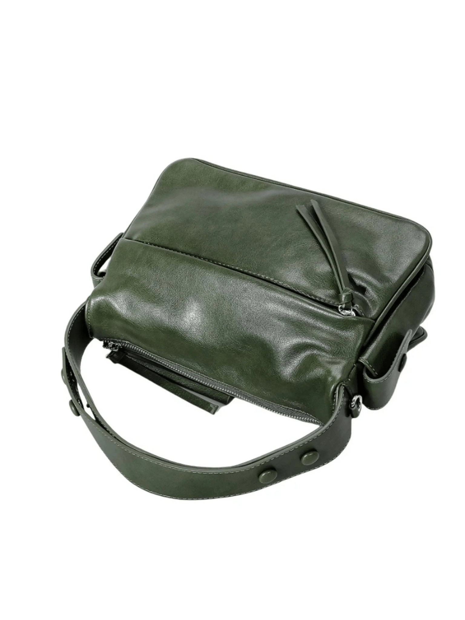 Elara | Luxe Deep Green Leather Shoulder Bag – Stylish & Functional