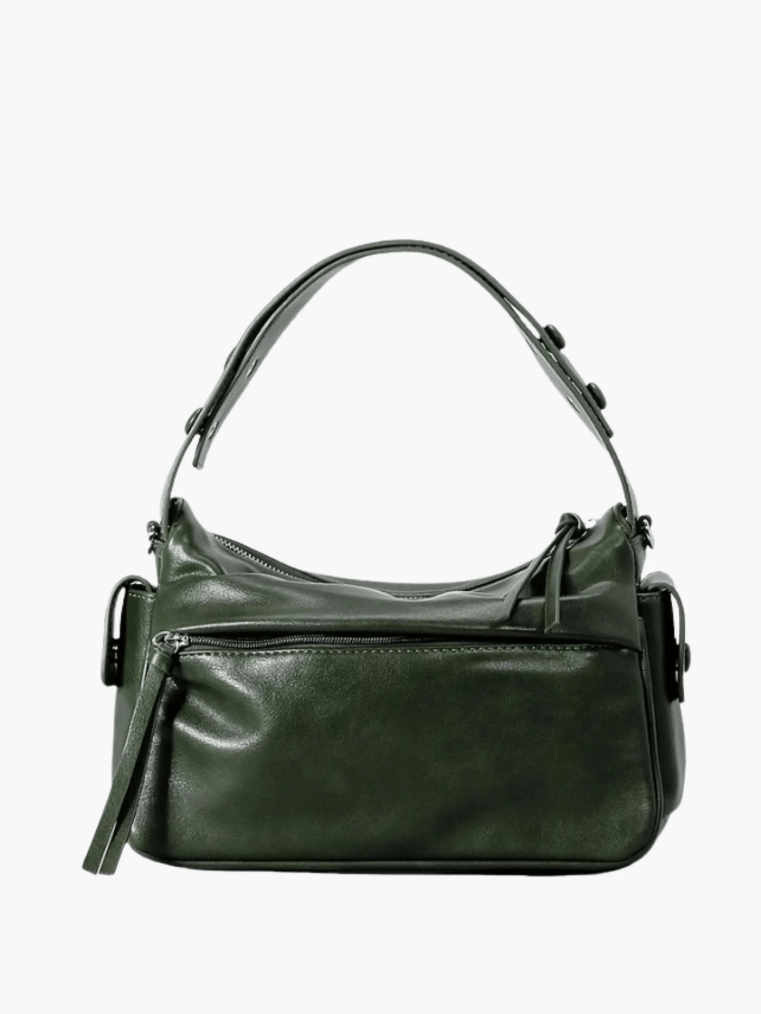 Elara | Luxe Deep Green Leather Shoulder Bag – Stylish & Functional