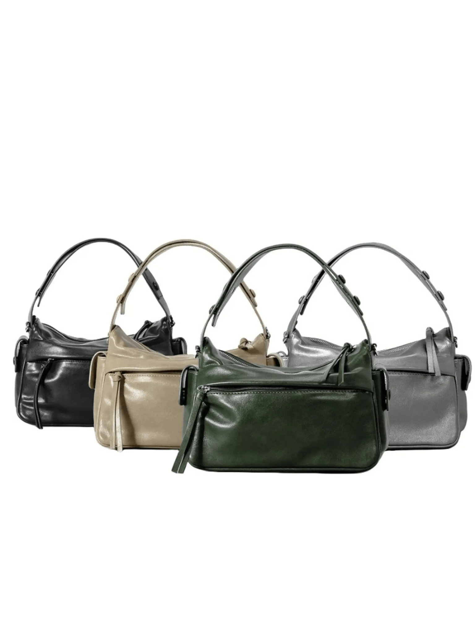 Elara | Luxe Deep Green Leather Shoulder Bag – Stylish & Functional
