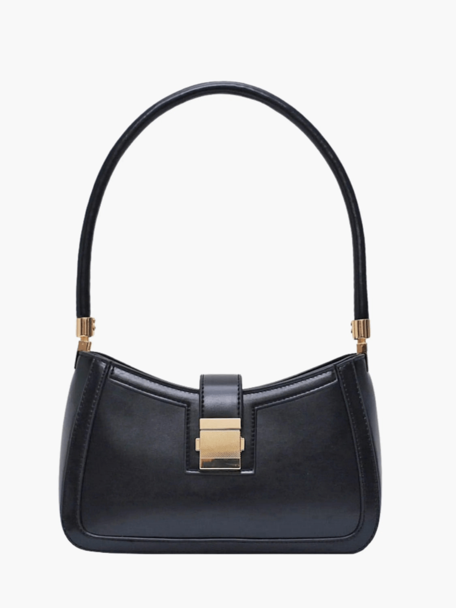 Valencia | Black Luxe Leather Shoulder Bag – Bold & Sophisticated