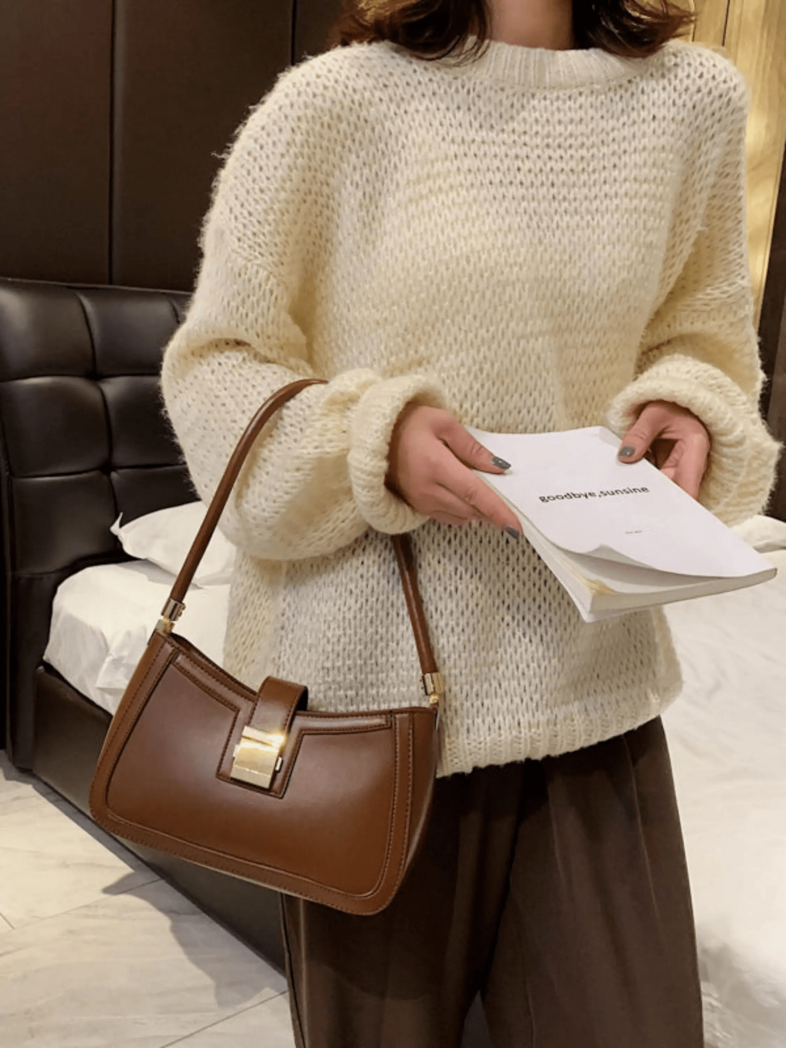 Valencia | Black Luxe Leather Shoulder Bag – Bold & Sophisticated