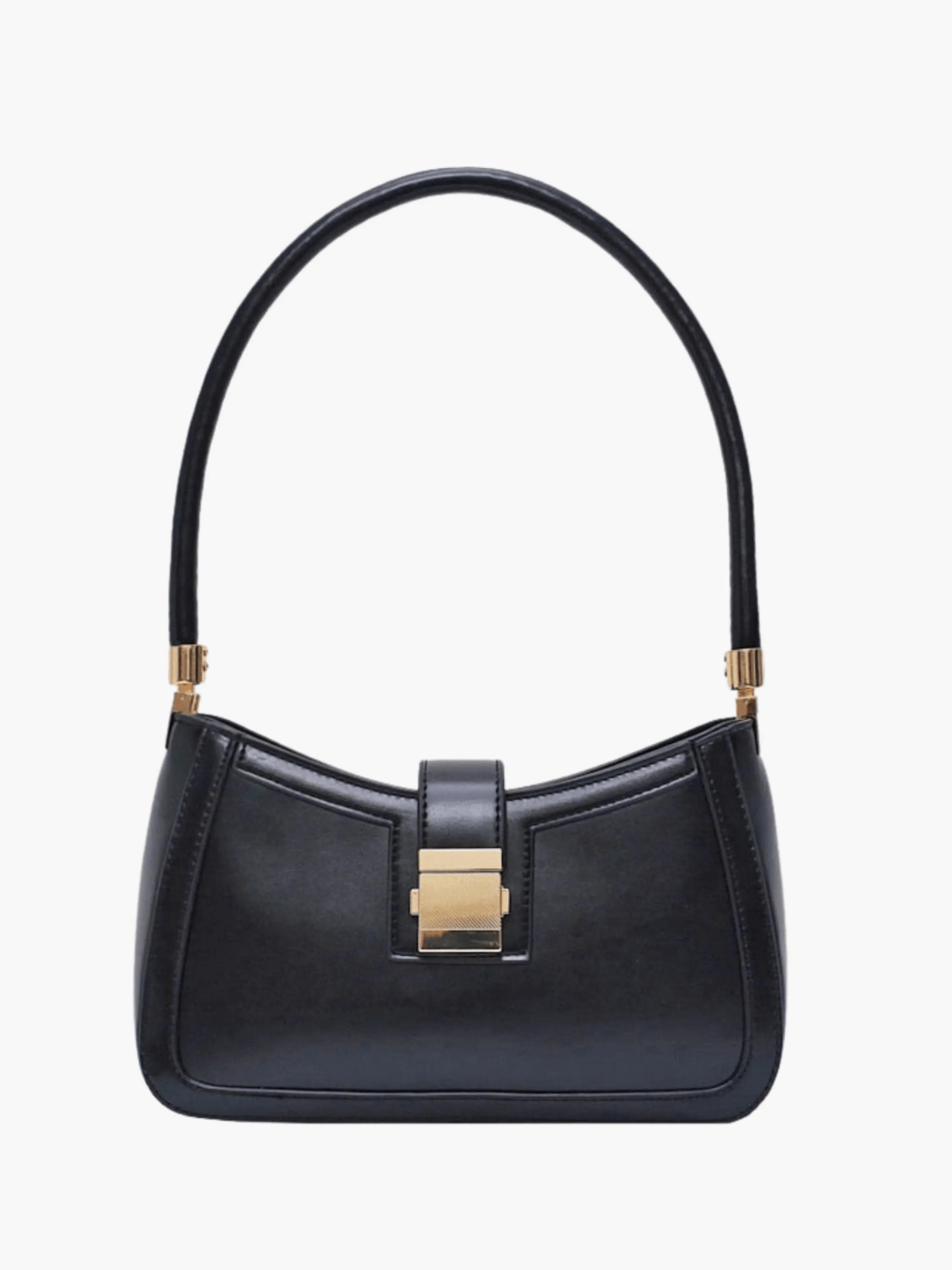 Valencia | Black Luxe Leather Shoulder Bag – Bold & Sophisticated