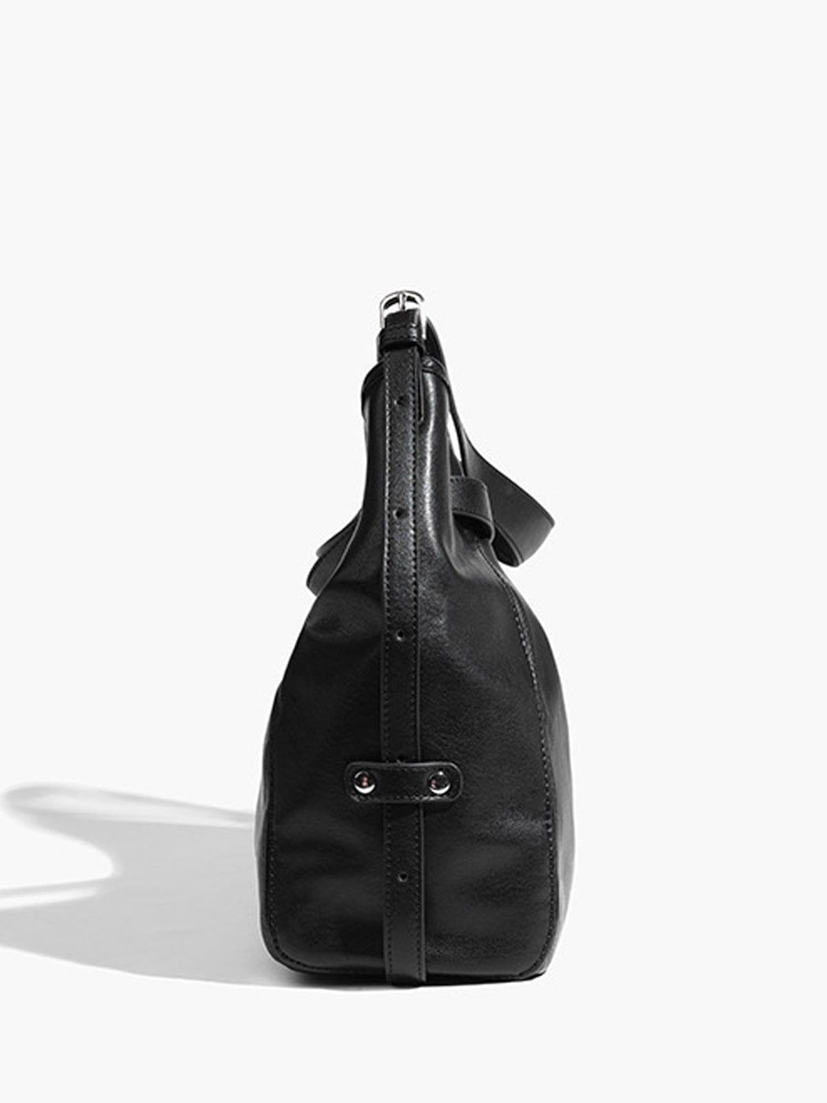 Kelly | Classic Black Leather Tote Bag – Sleek Design & Everyday Versatility
