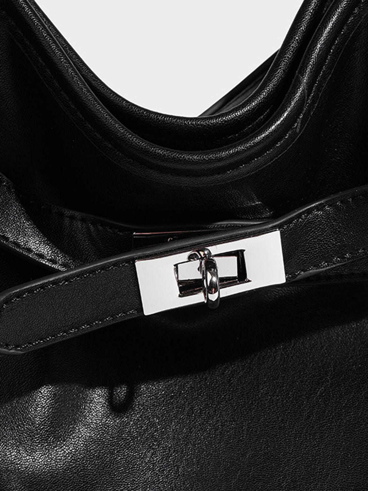 Kelly | Classic Black Leather Tote Bag – Sleek Design & Everyday Versatility