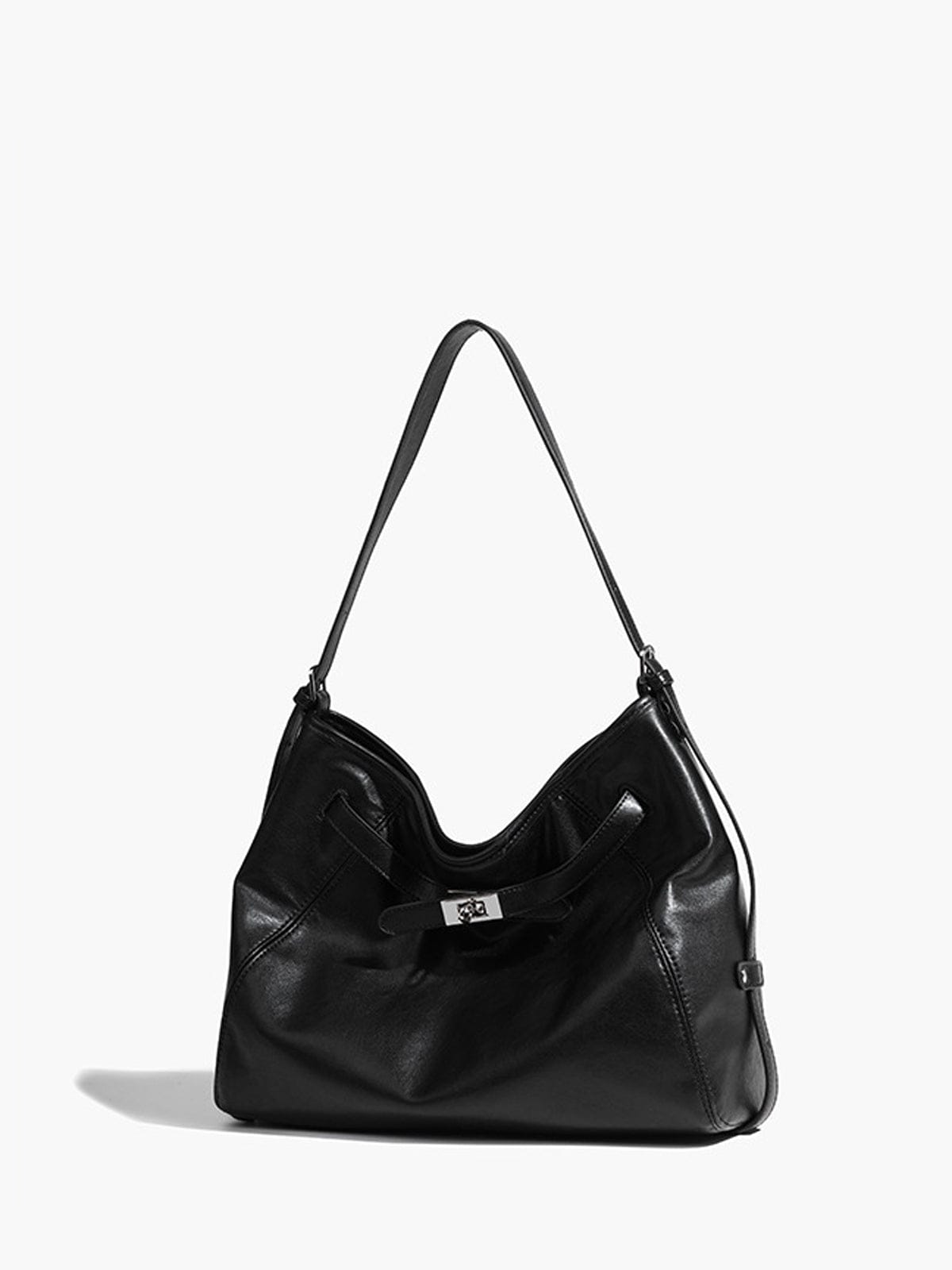 Kelly | Classic Black Leather Tote Bag – Sleek Design & Everyday Versatility