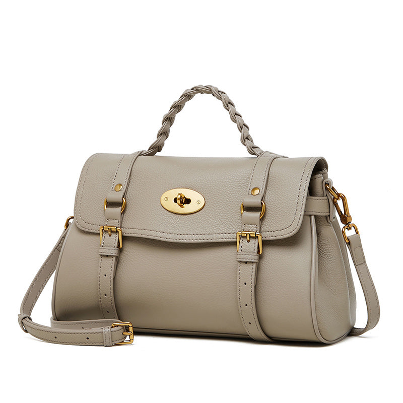 Florence | Black Braided Handle Satchel – Timeless & Elegant