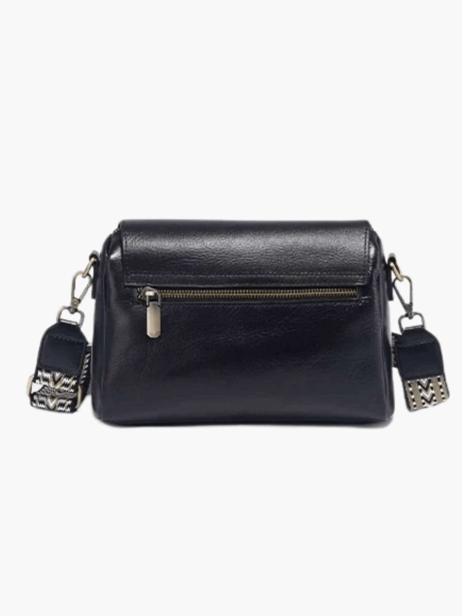 Aria | Black Leather Crossbody Bag – Modern & Chic