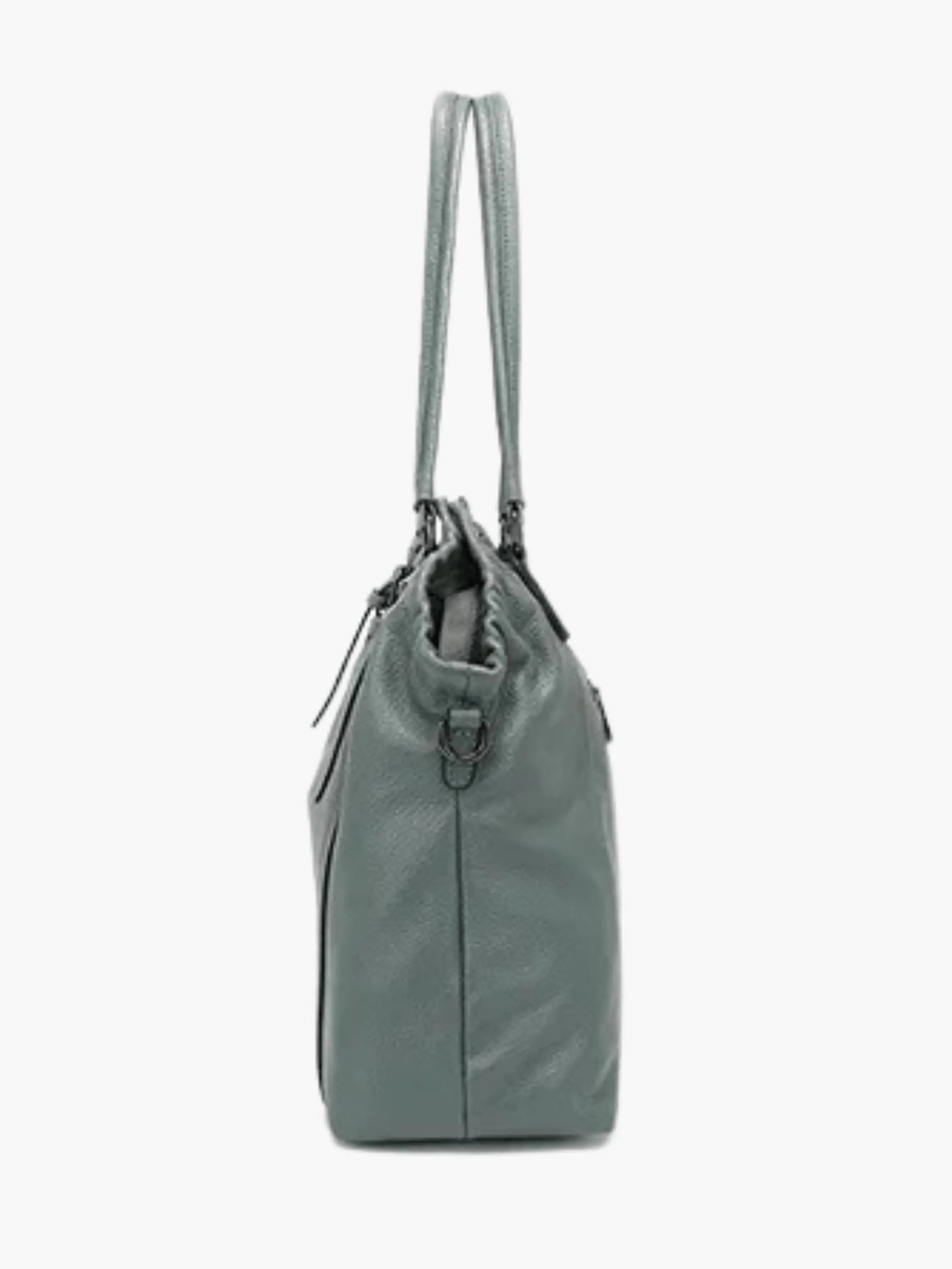 Talyssia | Luxe Slate Blue Leather Tote Bag – Chic & Functional