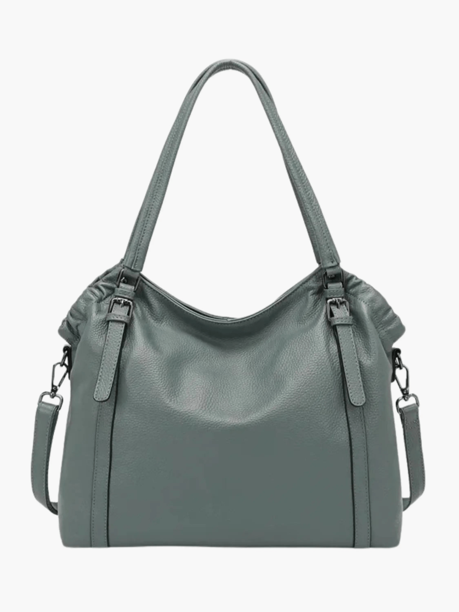 Talyssia | Luxe Slate Blue Leather Tote Bag – Chic & Functional