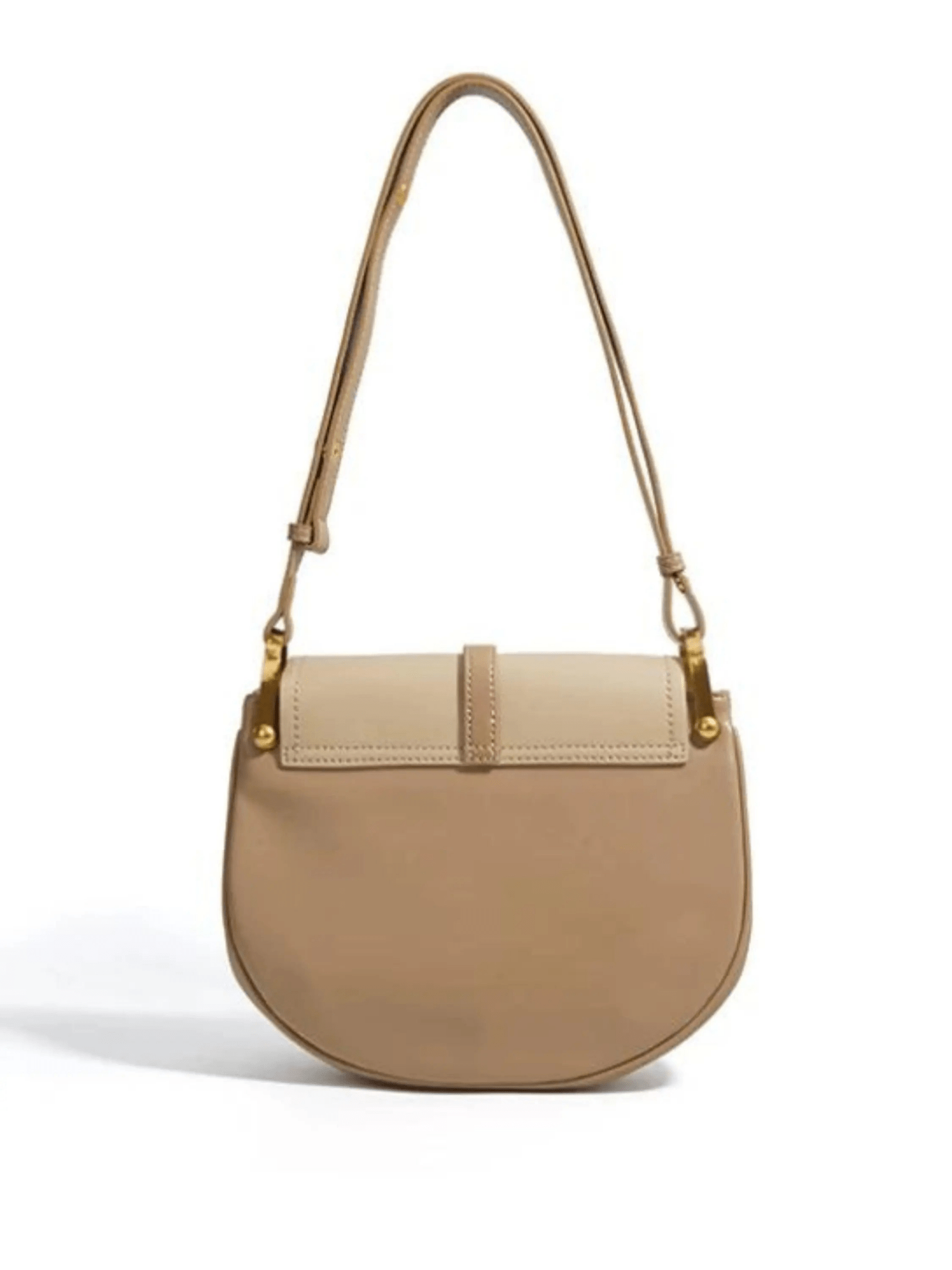 Amelie | Luxe Two-Tone Leather Saddle Bag – Classic & Chic