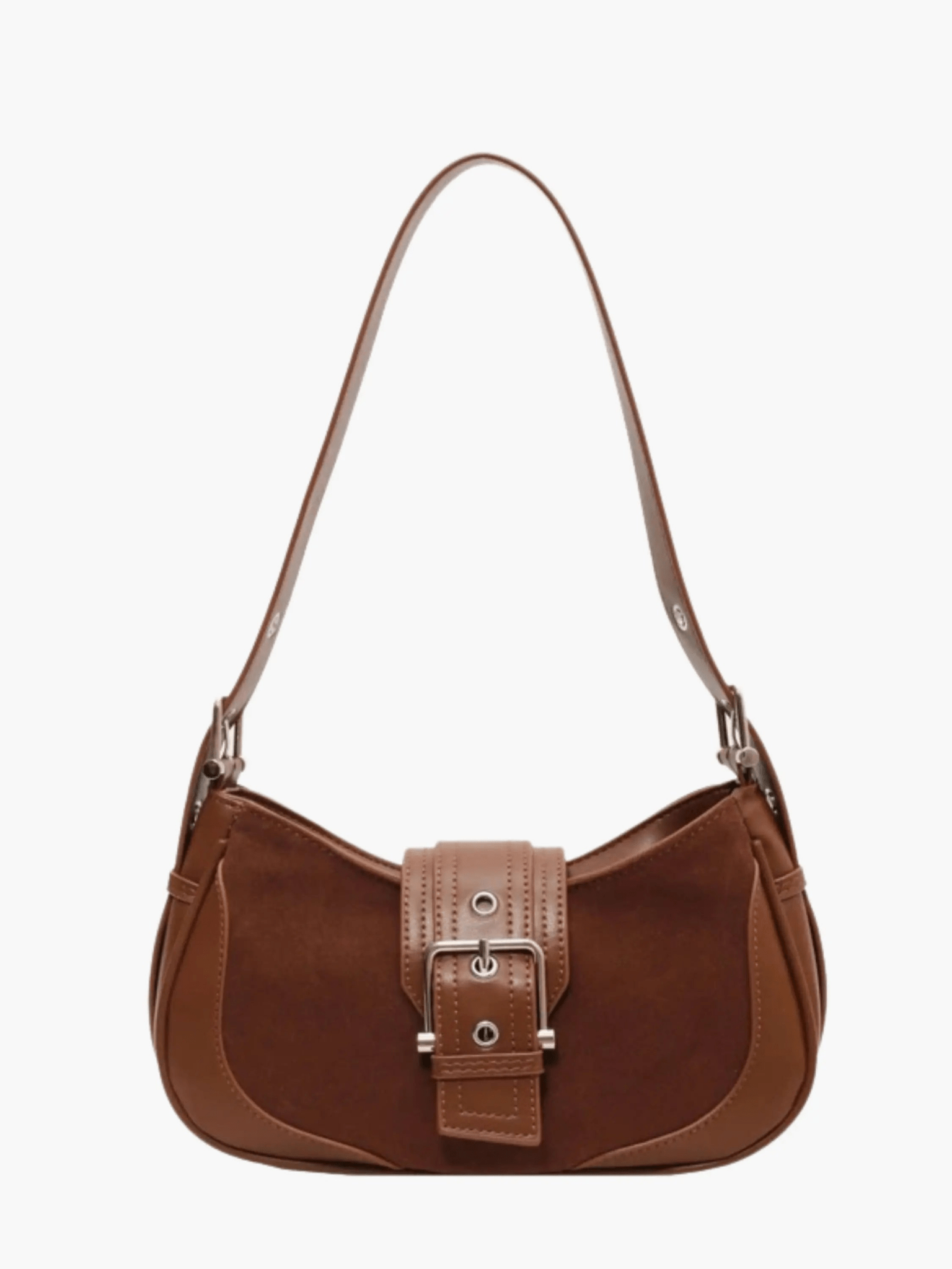 Juliette | Luxe Brown Suede Shoulder Bag – Vintage & Sophisticated