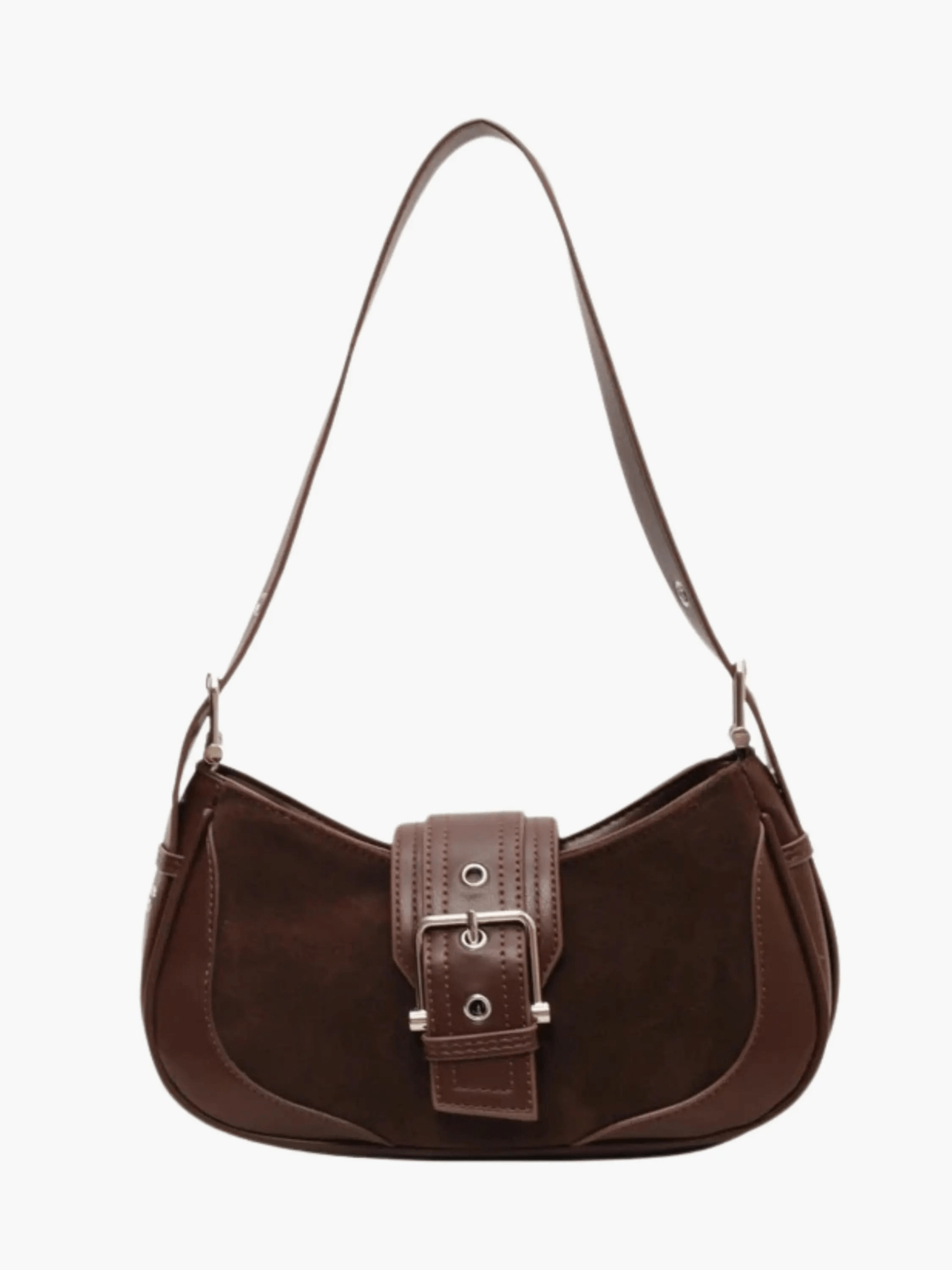 Juliette | Luxe Brown Suede Shoulder Bag – Vintage & Sophisticated