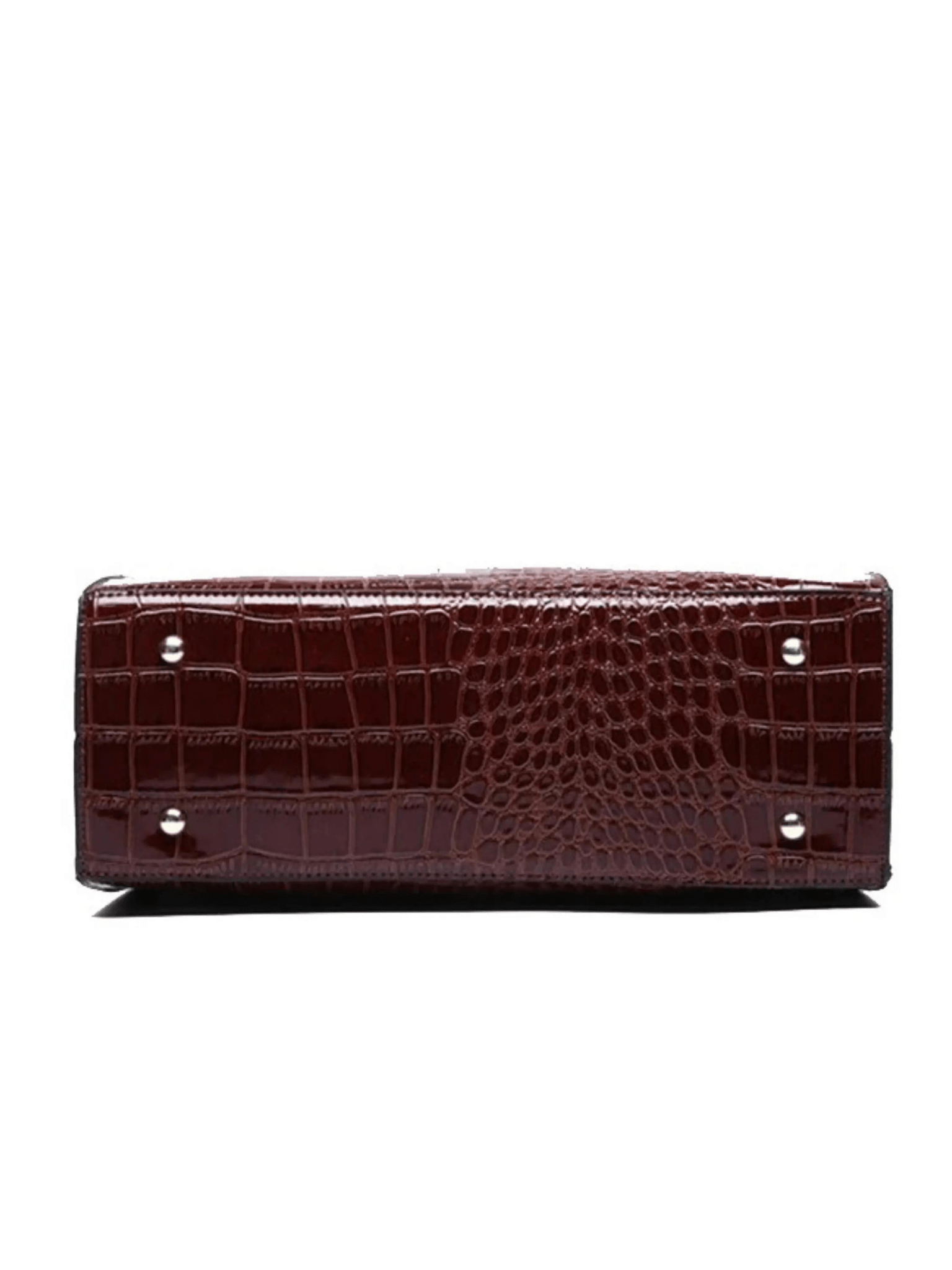 Viviana | Burgundy Croc-Embossed Leather Tote – Luxe & Statement-Making
