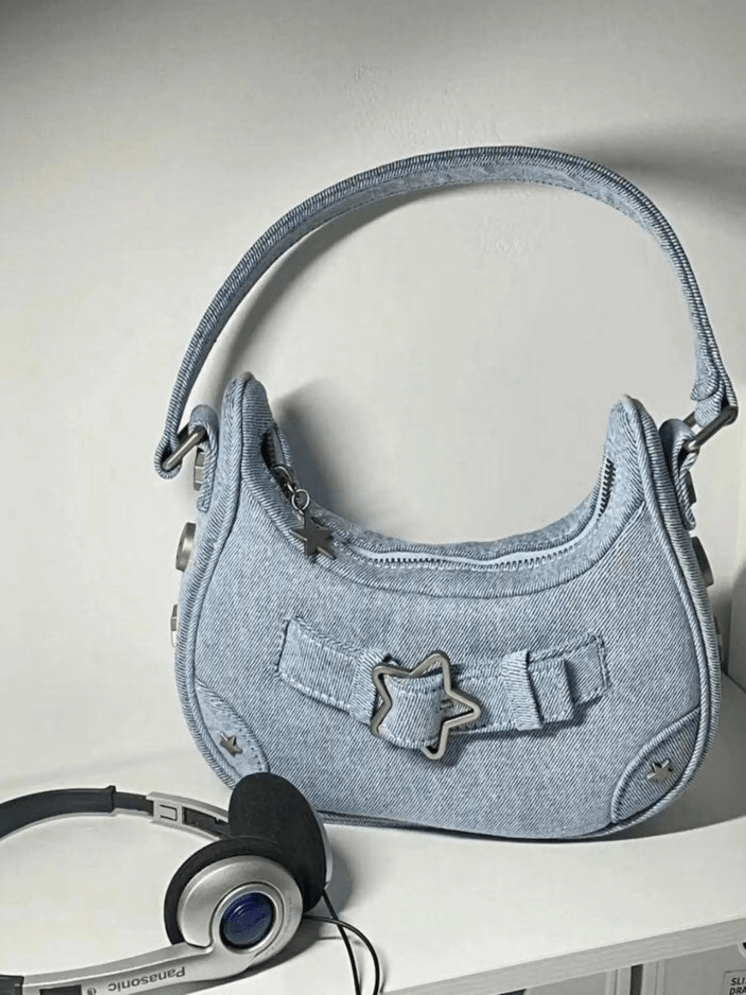 Sylvienne | Luxe White Star-Embellished Shoulder Bag – Playful & Chic