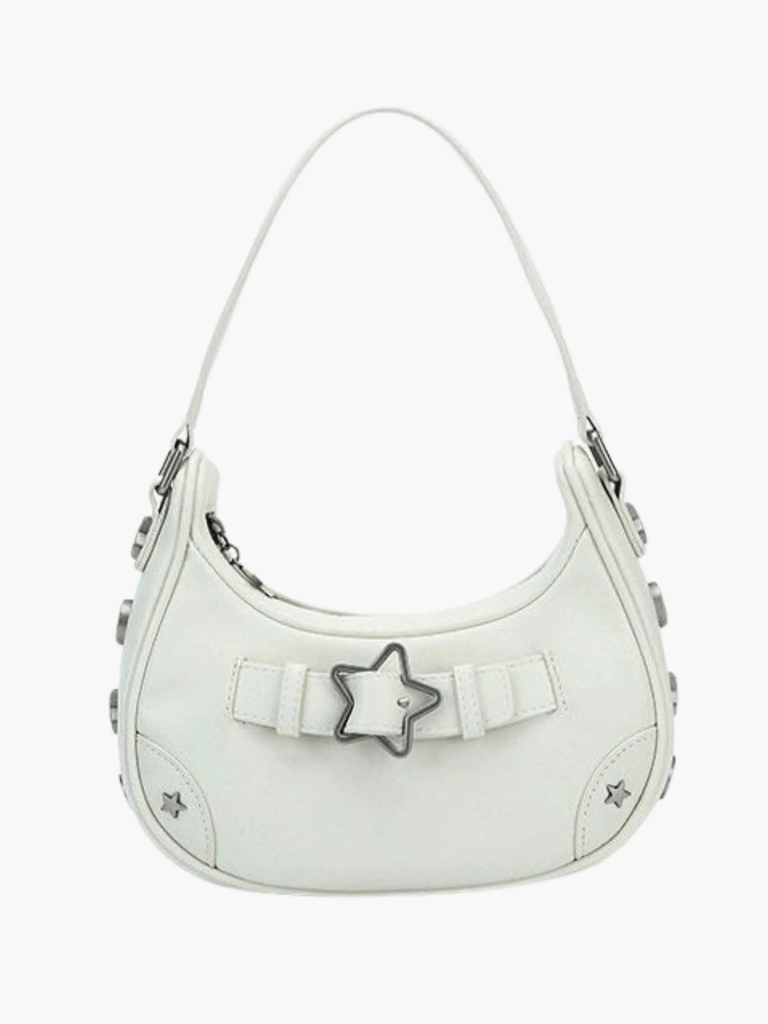 Sylvienne | Luxe White Star-Embellished Shoulder Bag – Playful & Chic