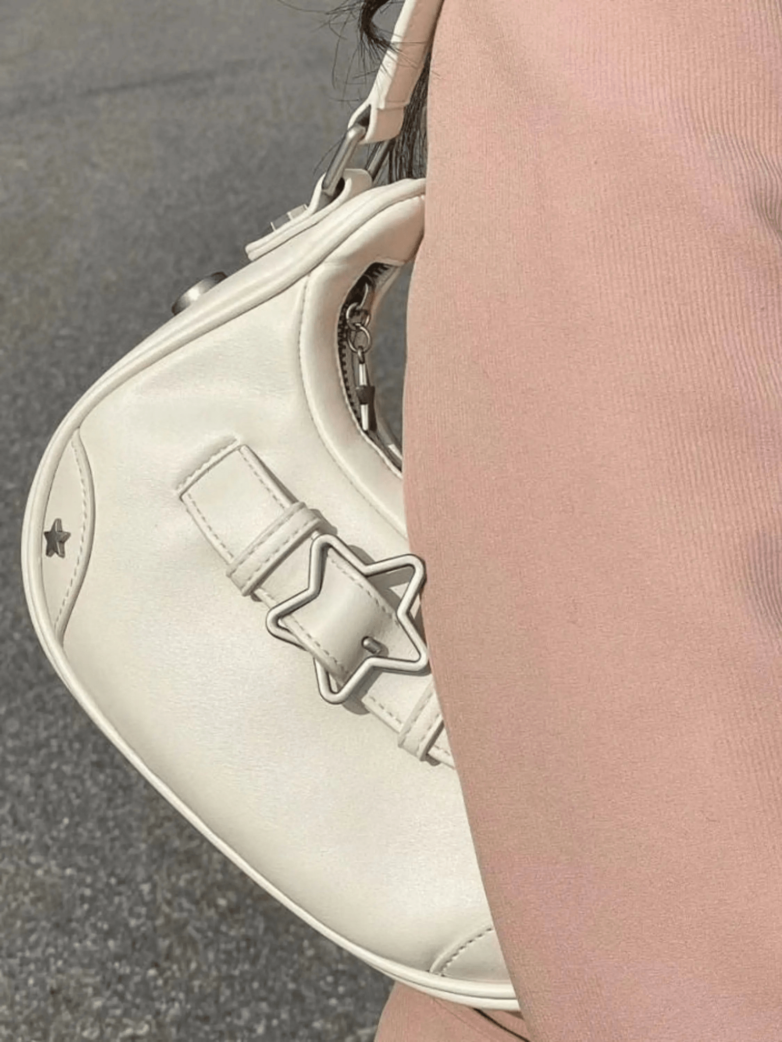Sylvienne | Luxe White Star-Embellished Shoulder Bag – Playful & Chic