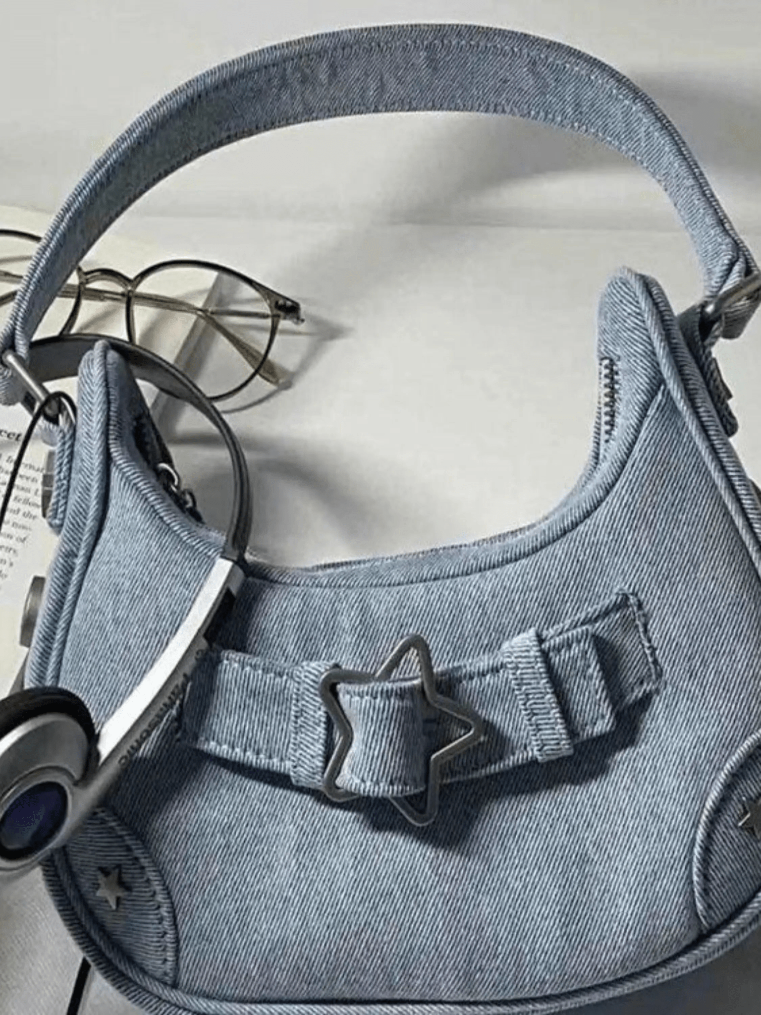 Sylvienne | Luxe White Star-Embellished Shoulder Bag – Playful & Chic
