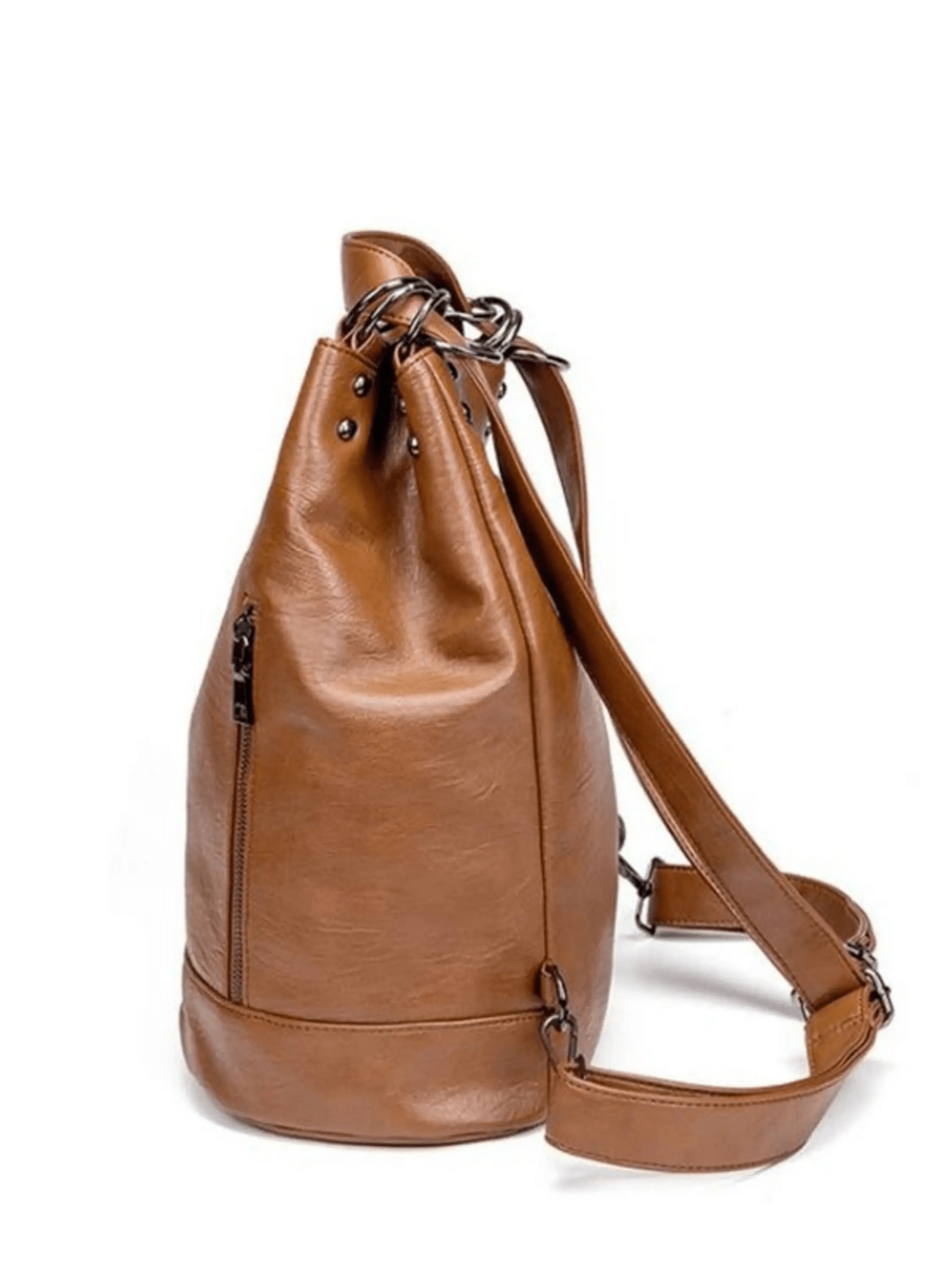 Marzena | Black Convertible Leather Backpack – Sleek Versatility
