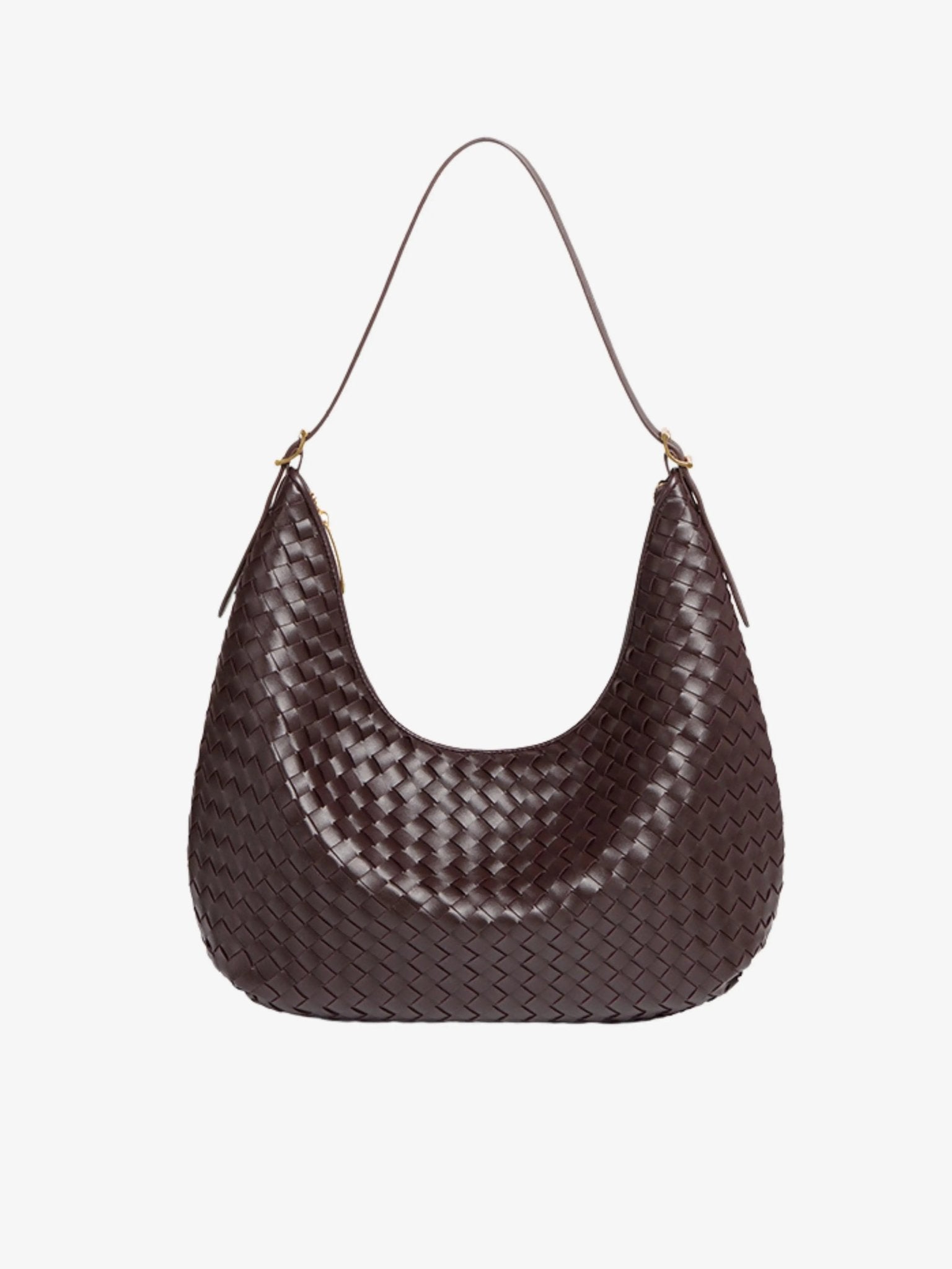 Siena | Brown Woven Leather Shoulder Bag – Sophisticated & Timeless