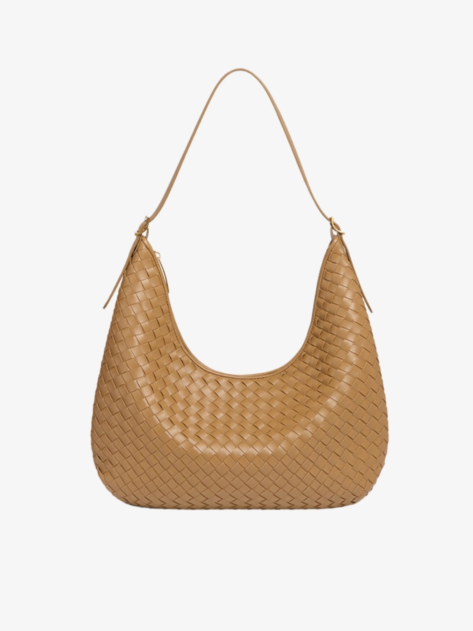 Siena | Brown Woven Leather Shoulder Bag – Sophisticated & Timeless
