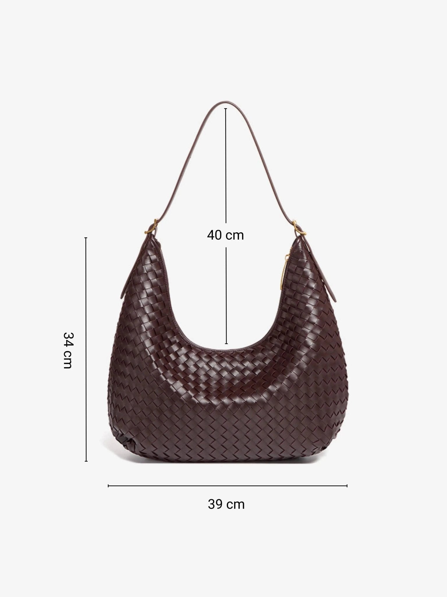 Siena | Brown Woven Leather Shoulder Bag – Sophisticated & Timeless