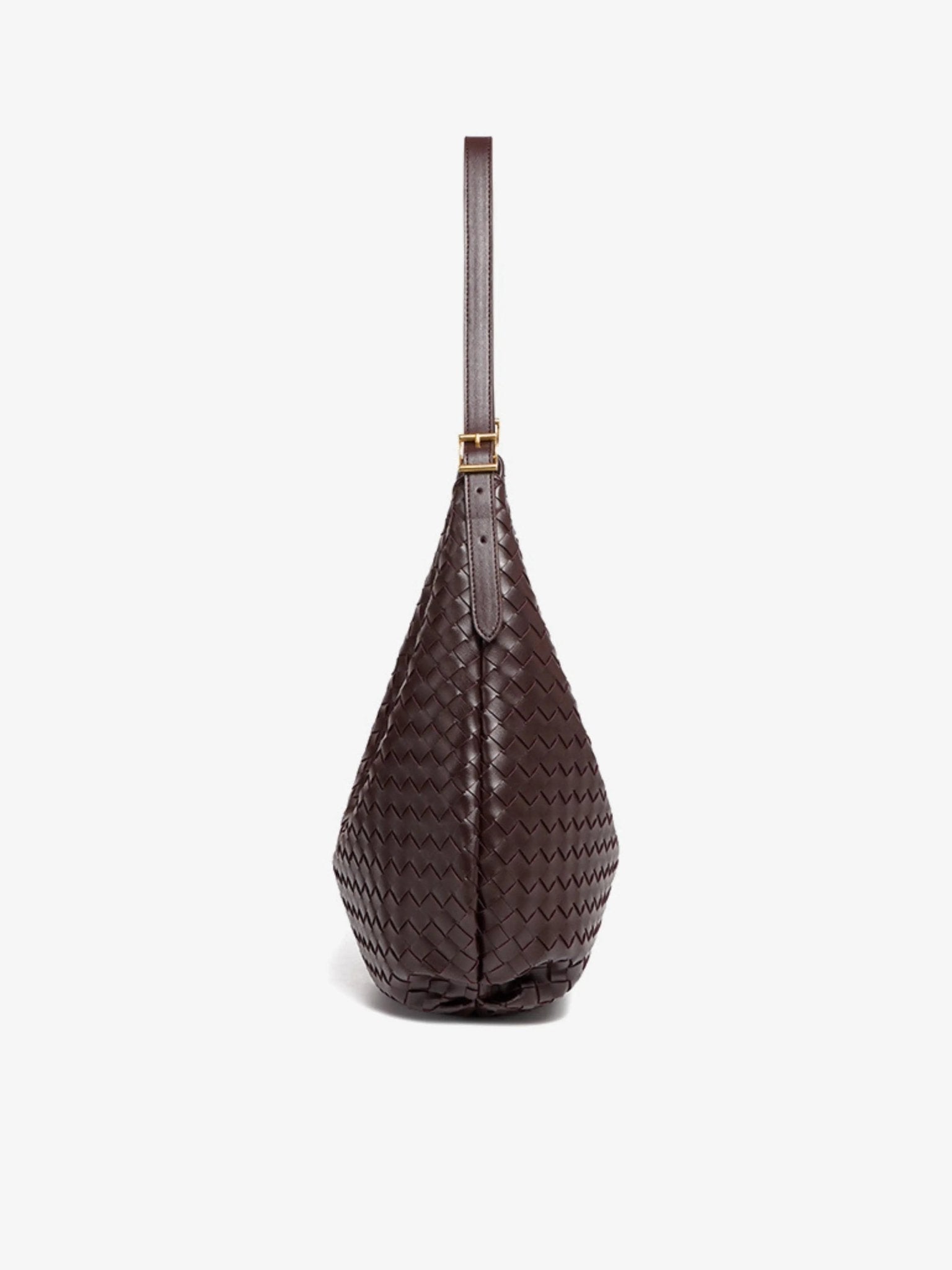 Siena | Brown Woven Leather Shoulder Bag – Sophisticated & Timeless
