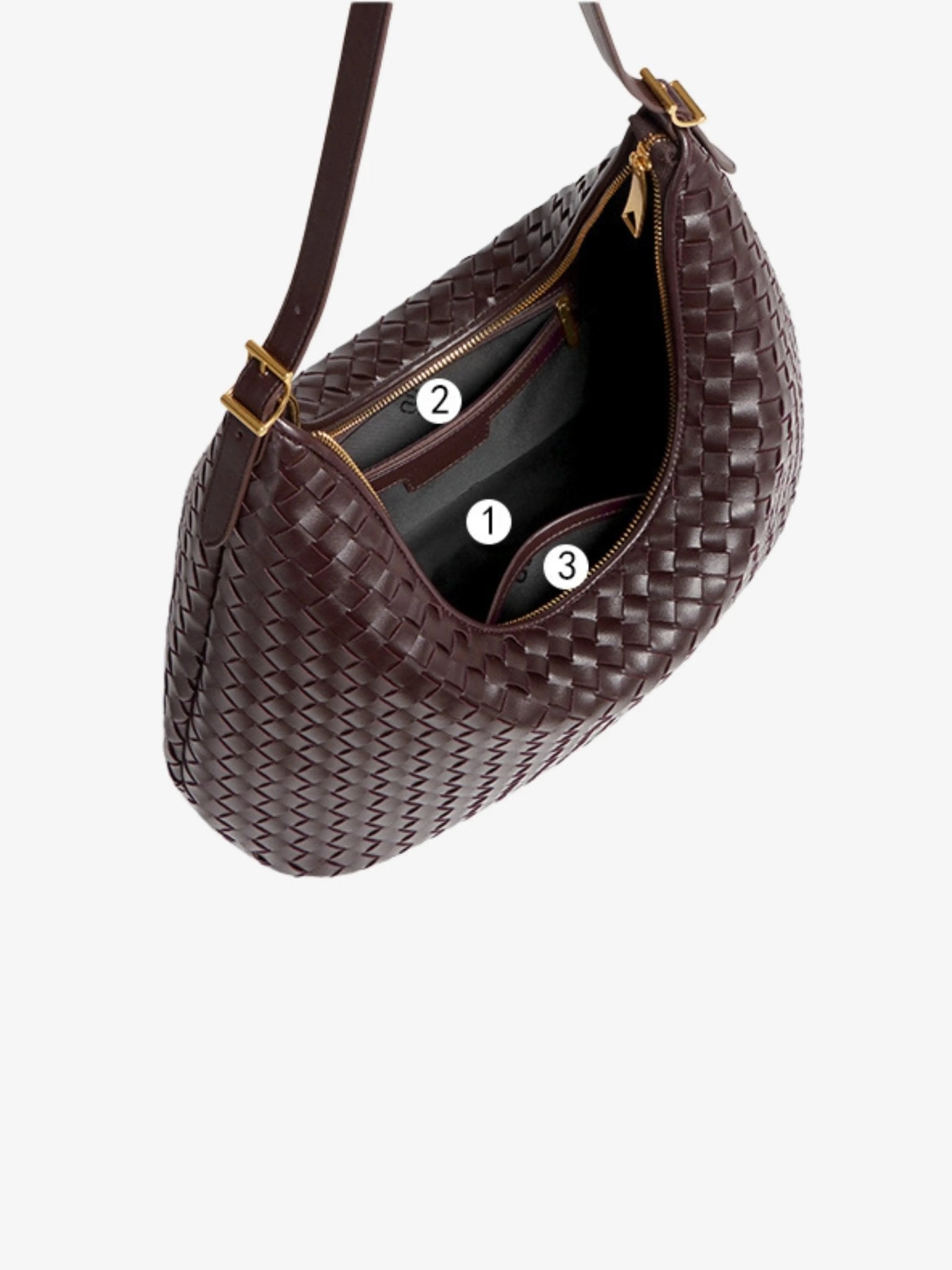 Siena | Brown Woven Leather Shoulder Bag – Sophisticated & Timeless