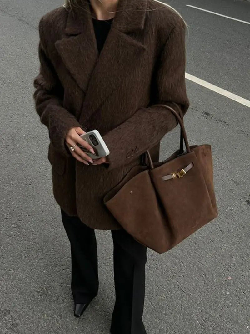 Melany | Suede Tote Bag with Structured Silhouette